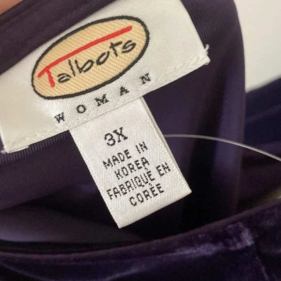 Vintage NWT Talbots Dress Large Purple Velvet Maxi Holiday Christmas Party Event - Picture 5 of 10